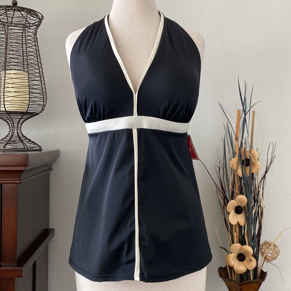 SPANX Black and White Bikini Top